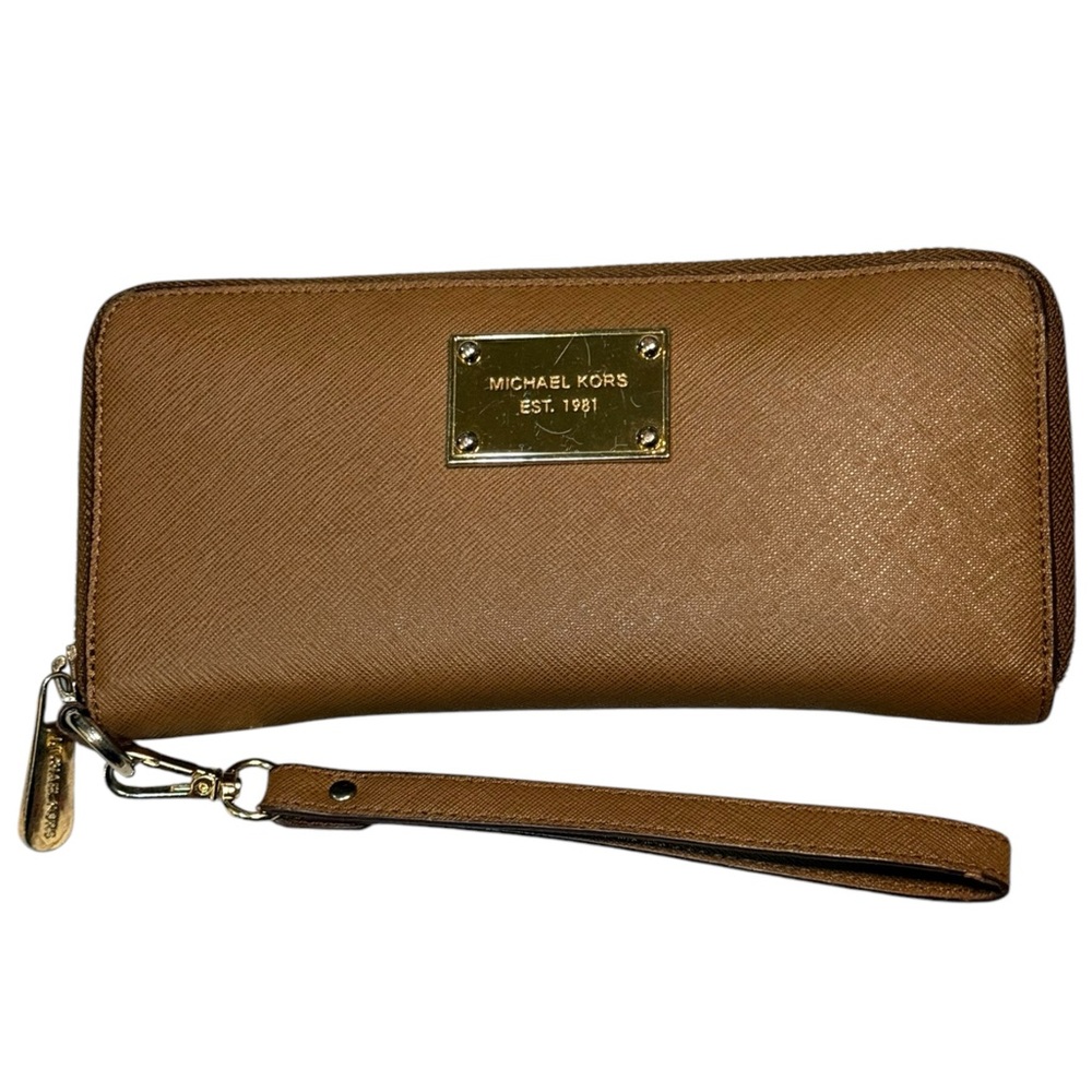 Michael Kors Jet Set Travel Continental Wristlet Wallet Saffiano Leather